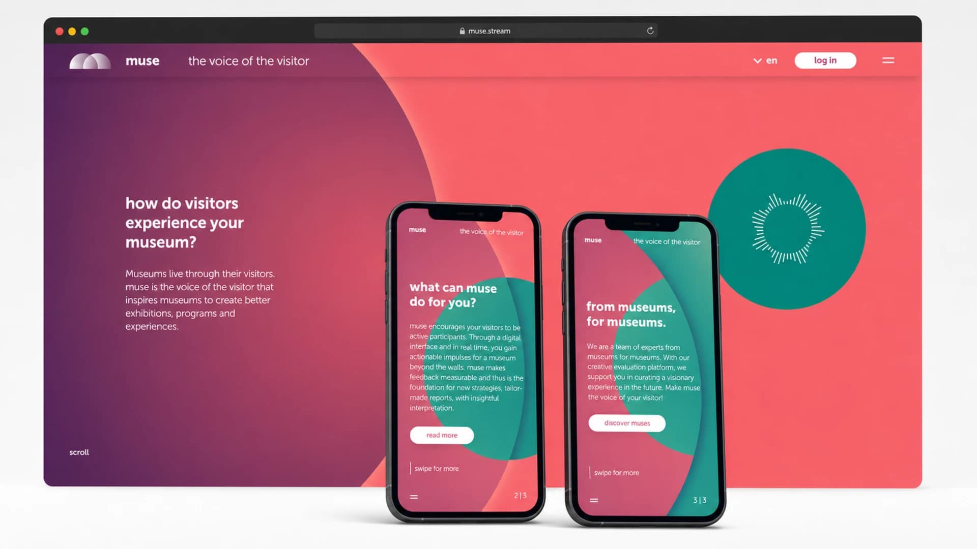 Muse Stream: Entwicklung der Muse-Stream-Website für Rückmeldungen von Museumsbesuchern.